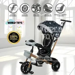 BABY - Triciclo Guiador con Bluetooth para Niños «ROY» Gray