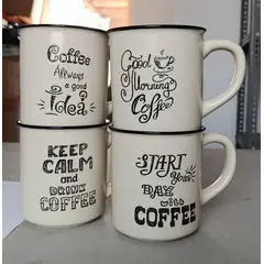 GENERICO - Juego x 4 Tazas de Ceramica