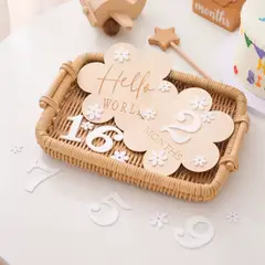 LUCALAND - TARJETAS DE MESES FLOR PARA BEBÉS