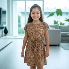 GENERICO - Vestido Animal Print Niña Algodón Angela Kids