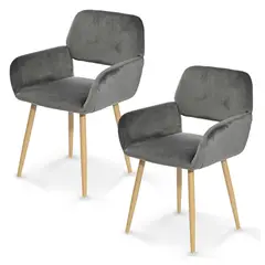 NOVAHUS - Pack 2 Sillas de Comedor Butaca Cromwell Gris