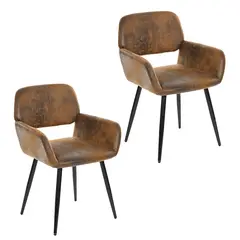 NOVAHUS - Pack 2 Sillas de Comedor Butaca Cromwell Café