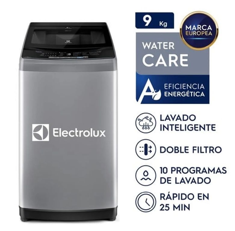 LAVADORA 9KG PREMIUM CARE SILVER EWIW09F2USVG