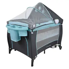 PREMIUM BABY - Corral Cuna Para Bebe Mecedora Napoles Celeste
