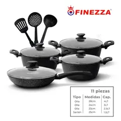 FINEZZA - JUEGO DE OLLAS ULTRAGRANITO 11 Pzas