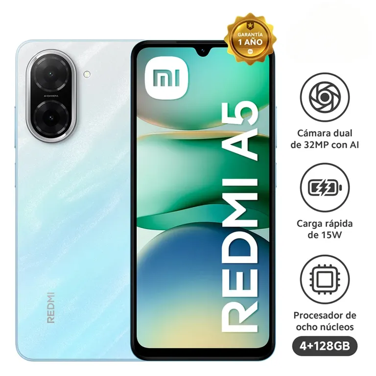 Celular Redmi A5 Dual SIM 128GB Azul 4GB + 4GB RAM