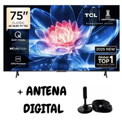 TCL - Televisor QLED 75" UHD 4K Smart TV 75T6C Modelo 2025 + Antena
