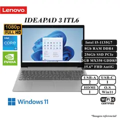 LENOVO - IDEAPAD 3 INTEL I5-1135G7 8GB RAM 256GB SSD 2GB MX350 15.6 FHD W11