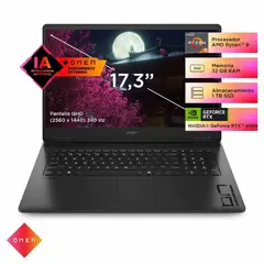 HP - Laptop Gaming OMEN 17-db0009la, 17.3" Ryzen 9 8945HS, 32GB DDR5, SSD 1TB, RTX 4060 8GB, W11 Home