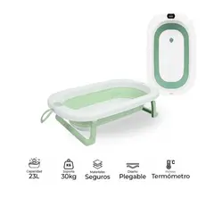 GENERICO - Bañera Tina Plegable Con Termómetro Verde