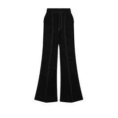 WINK - Black Jeans Palazo Denim con Abertura