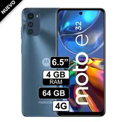 MOTOROLA - Celular E32 6.5" 4GB RAM 64GB 16MP + 2 MP Azul