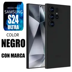SAMSUNG - Silicone Case Para S24 Ultra Negro Con Marca