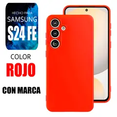 SAMSUNG - Silicone Case Para S24 Fe Rojo Con Marca