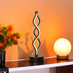 MEGIMPERU - Lámpara de Mesa en Espiral LED con Luz Ajustable Estilo Europeo