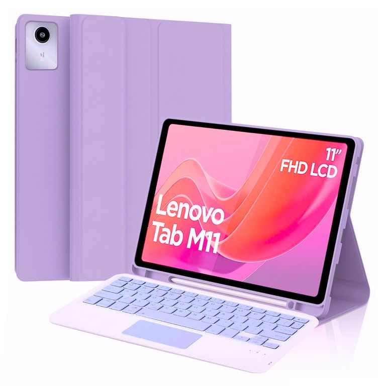 Funda Con Teclado Bluetooth Touchpad para Lenovo M11 K11 - LILA