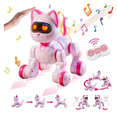 GENERICO - Gato Robot Inteligente Musical con Sensor Táctil Control Remoto y Luces LED