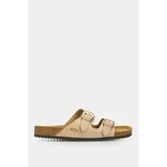 VELEZ - Vélez Sandalias Plana Pilos Cuero Mujer Suela Corcho Beige