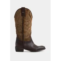 VELEZ - Vélez Botas Salvinia En Textil Y Cuero Mujer Vintage Café