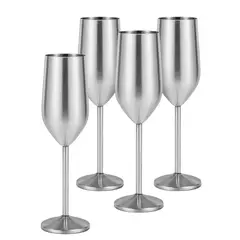 KOTIINI - Set x 4 copas champagne acero inoxidable plata 250ml