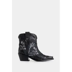 VELEZ - Vélez Botines Linaje Denim Y Cuero Mujer Texana Azul Oscuro