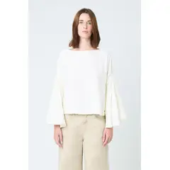 VELEZ - Vélez Camisa Herencia Para Mujer Manga Bolero Blanco