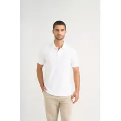 VELEZ - Vélez Polo Para Hombre Semi Fit Detalle Jacquard Blanco