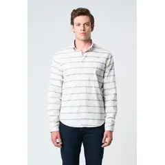 VELEZ - Vélez Camisa Semi Fitted Hombre Estampación Cuadros Arena