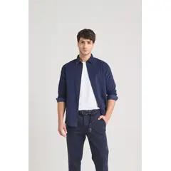 VELEZ - Vélez Camisa Parús En Algodón Hombre Corduroy Azul Oscuro