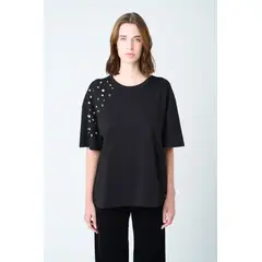 VELEZ - Vélez Camiseta Manga Corta Ocaso Para Mujer Cristales Negro
