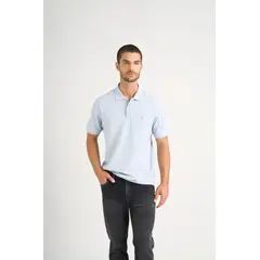 VELEZ - Vélez Polo Para Hombre Semi Fit Detalle Jacquard Azul Claro