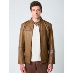 VELEZ - Vélez Casaca Bosa De Cuero Hombre Fit Semi Holgado Miel