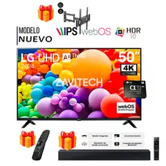 LG - Televisor 50 Pulg. LED Smart TV UHD 4K con ThinQ AI 50UT7300PSA +Soundbar HW-C400 + MAGIC + RACK