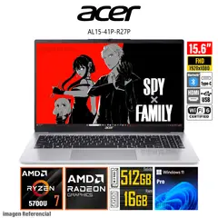 ACER - Laptop ASPIRE AL15-41P-R27P Ryzen 7 5700U 156 FHD 16GB RAM 512GB SSD + Kit Proteccion