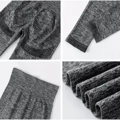 JM IMPORT - Legging Deportivo Sin costura Efecto Push up - Gris Modelo colombiano