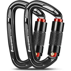 PUREPOWER - Mosquetón De Escalada 25kn Para Aparejos Cuerdas-2PCS
