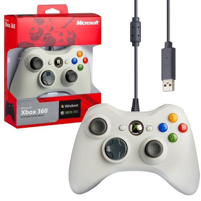 Mando para Xbox 360 con cable, alta calidad Blanco