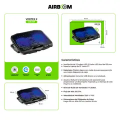 AIRBOOM - VORTEX2 AB007 BASE CON COOLER 2FAN 125CM