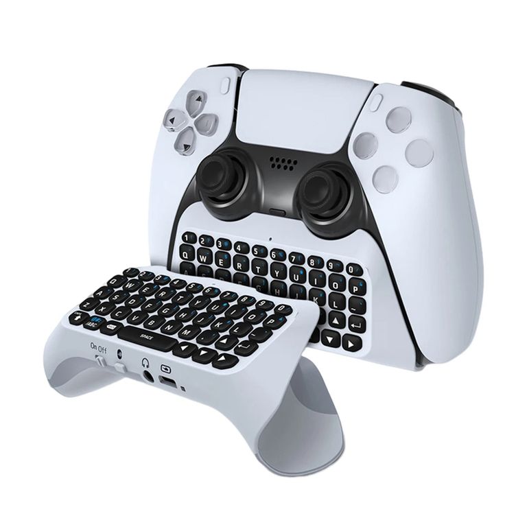 Teclado inalámbrico para mando de PS5, teclado externo con Bluetooth para PlayStation 5