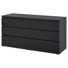 STARHOME - Cómoda Muebles Signal Roble Negro 6 cajones 160 cm