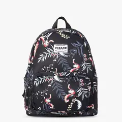 OCEANO - Mochila Lanis Negro Hojas