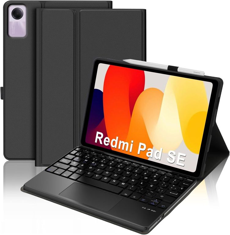 Funda Con Teclado Bluetooth Touchpad para Redmi PAD SE 11" - NEGRO