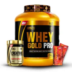 LEVEL PRO - Whey Gold 6.6 lb Vainilla+Creatina 500Gr+2 Diabolus