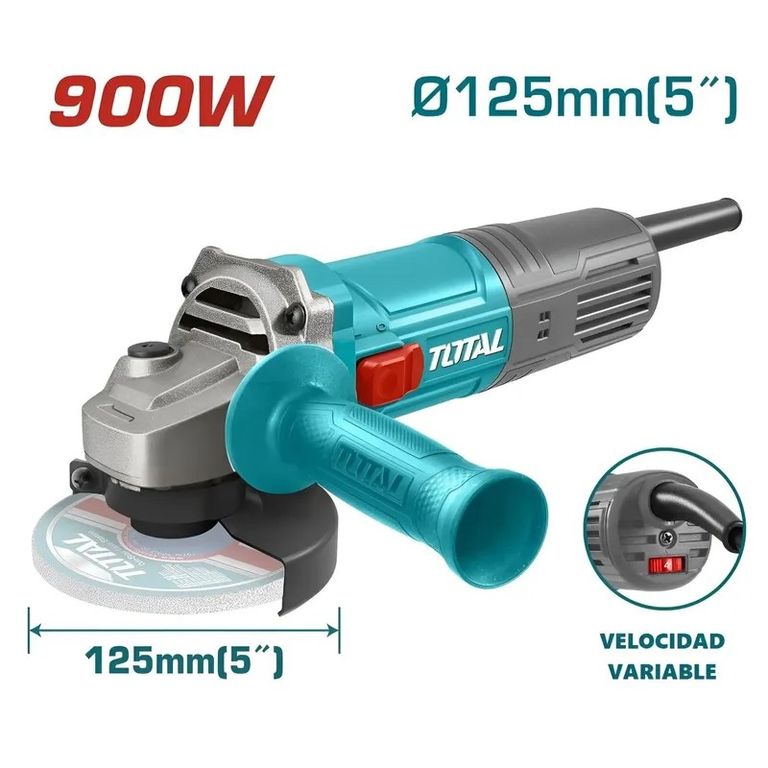 AMOLADORA ANGULAR 900W 4 1/2'' 115MM ESMERIL VELOCIDAD VARIABLE TOTAL - TG109125565