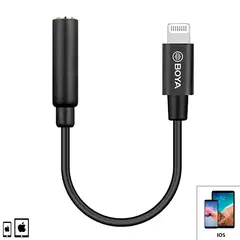 BOYA - Adaptador Micrófono BY-K3 - Plug Jack TRRS a Lightning IOS iphone