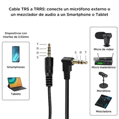 BOYA - Cable de micrófono TRRS a SRT para SmartPhone Plug Jack 3.5 mm