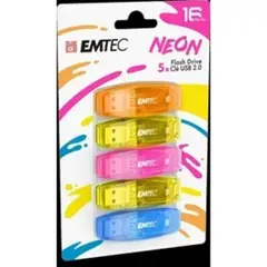 EMTEC - Pack x5 USB 16GB NEON