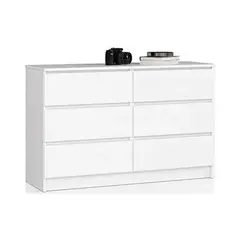 STARHOME - Cómoda Muebles Toulouse Blanco 6 cajones 130 cm