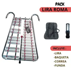 GENERICO - PACK LIRA ROMA ROJO DE BANDA C/ CORREA Y FUNDA