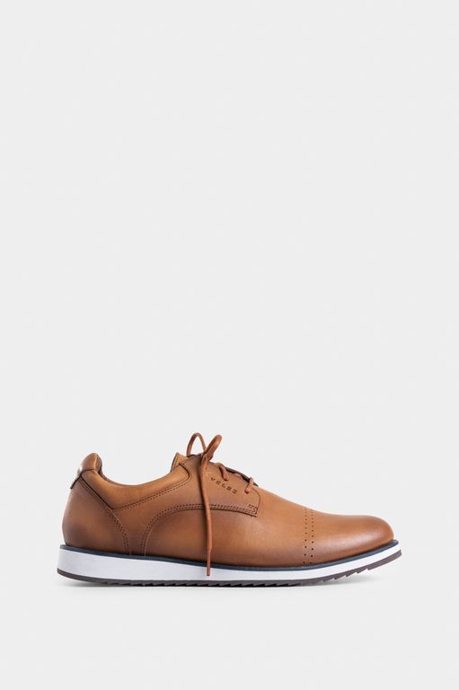 Vélez Zapatos Cordón Piero Cuero Hombre Suela Deport Miel